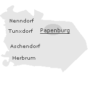 Lage einiger Stadtteile von Papenburg