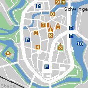 Stade, Stadtplan der Sehenswürdigkeiten in der Altstadt