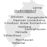 Lage einiger Orte im Stadtgebiet von Stadtoldendorf