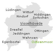 Lage einiger Ortsteile von Visselhövede