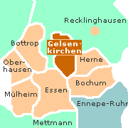 Umgebung Karte von Gelsenkirchen