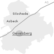 Lage einiger Orte im Stadtgebiet von Gevelsberg