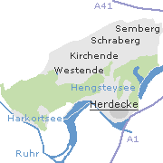 Lage einiger Orte im Stadtgebiet von Herdecke