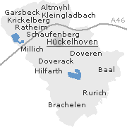 Lage einiger Orte im Stadtgebiet von Hückelhoven