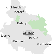 Lage einiger Orte im Stadtgebiet von Lemgo