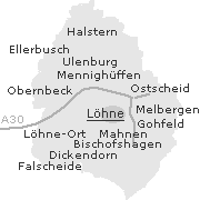 Stadtteile und Orte im Stadtgebiet von Löhne