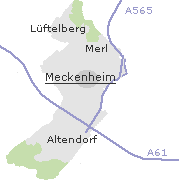 Lage einiger Orte im Stadtgebiet von Meckenheim