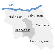 Lage einige Orte im Stadtgebiet von Menden