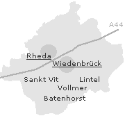 Lage der Stadt- bzw. Ortsteile im Stadtgebiet von Rheda-Wiedenbrück