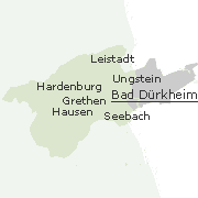 Lage wichtigerOrte im Stadtgebiet von Bad Dürkheim