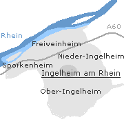 Lage der Stadtteile im Stadtgebiet von Ingelheim