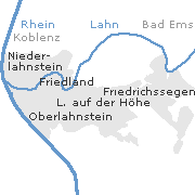 Lage der Orte im Stadtgebiet von Lahnstein