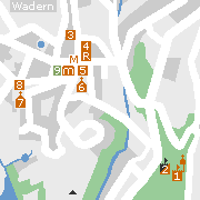 Plan der Innenstadt von Wadern mit einigen Sehenswürdigkeiten