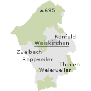 Lage einiger Orte im Gebiet der Gemeinde Weiskirchen