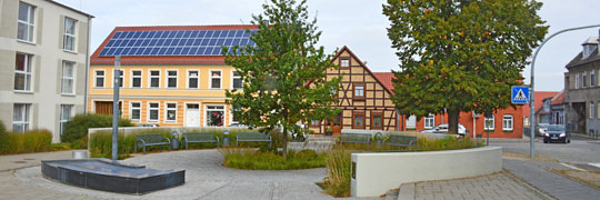 Platz vor dem Rathaus von Klötze