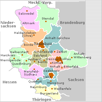 klick in Karte Sachsen-Anhalt auf gesuchte Städte oder Kreise