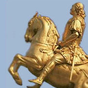 der Goldene Reiter in Dresden-Neustadt, an der Augustusbrücke