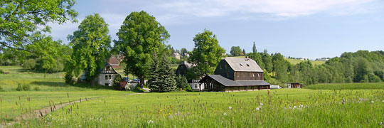 Die Wiesenmühle ist Pension, Gaststätte und lebendiges Museum. Denn die Wassermühle funktionietrt noch.