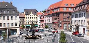 Zittau - Blick aus dem Marstall auf den Platz