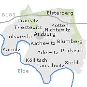 Lage einiger Orte, Arzberg bei Torgau