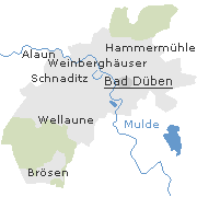 Lage einiger Ortsteile von Bad Düben