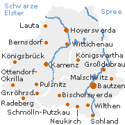 Landkreis Bautzen mit Kamenz in Oststachsen