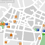 Plan der Sehenswürdigkeiten in der Innenstadt von Burgstädt