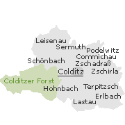 Lage einiger Ortsteile von Colditz