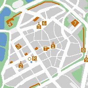 Freiberg in Sachsen, Stadtplan der sehenswürdigkeiten in der Innenstadt