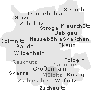 Karte der Stadtteile von Großenhain in Sachsen