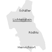 Lage einiger Stadtteile Lichtensteins