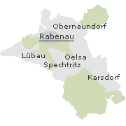 Lage einiger Ortsteile von Rabenau