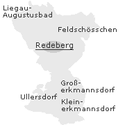 Lage einiger Orte im Stadtgebiet von Radeberg