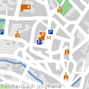 Reichenbach  im Vogtland - Stadtplan mit Sehenwürdigkeiten in der Innenstadt