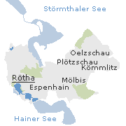 Lage einiger Ortsteile von Rötha