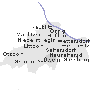 Lage einiger Ortsteile von Roßwein