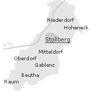 Lage einiger Ortsteile von  Stollberg