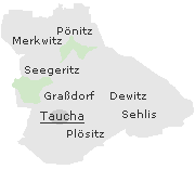 Lage einiger Orte im Stadtgebiet von Taucha