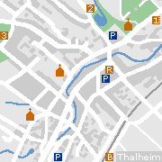 Thalheim im Erzgebirge - Stadtplan mit Sehenwürdigkeiten in der Innenstadt
