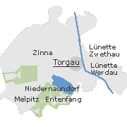 Lage einiger Ortsteile von  Torgau