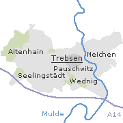 Lage einiger Ortsteile von Trebsen