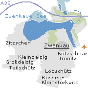 Lage einiger Ortsteile von Zwenkau