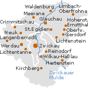 Zwickau Landkreis in Sachsen, Karte