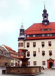 Marktplatz im sächsischen Oederan